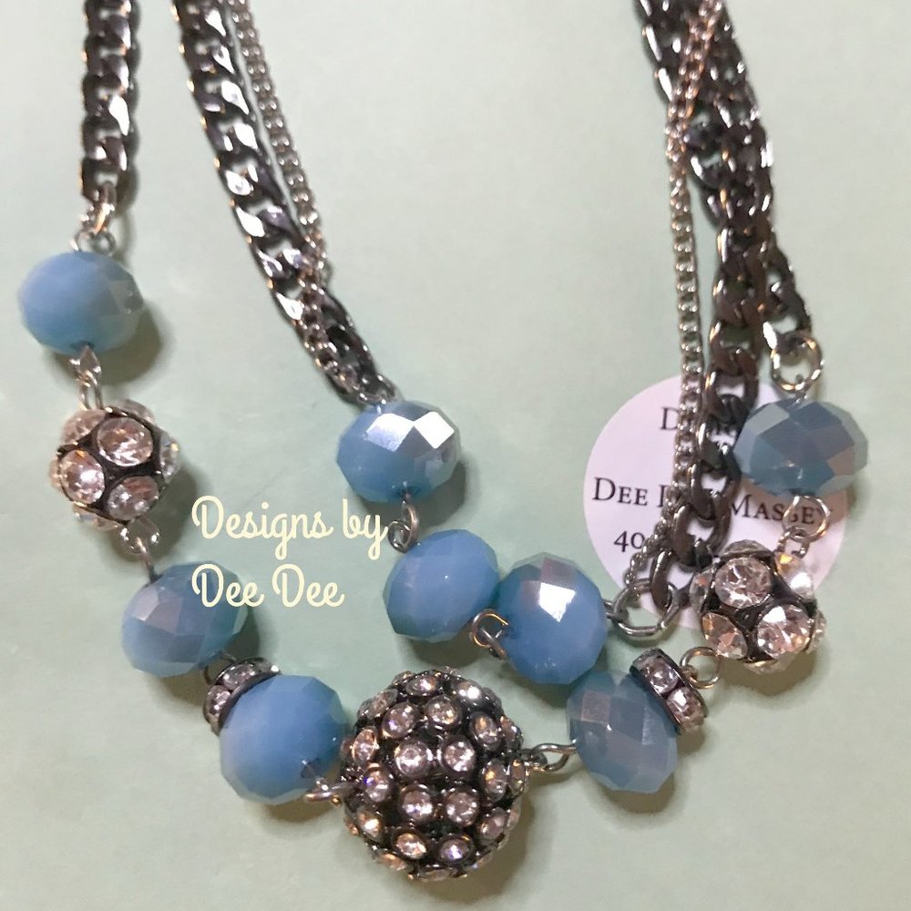 5/$20🔥Silver Tone Chain & Rhinestone Fashion Necklace🔥Bundle special price - Picture 1 of 2